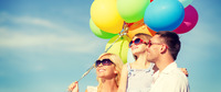 summer holidays, celebration, children and people concept