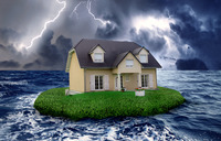 Haus im Meer Sturm